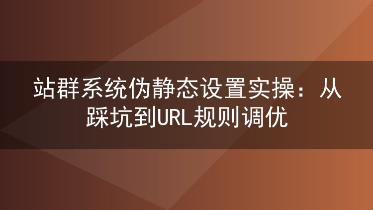 站群系统伪静态设置实操：从踩坑到URL规则调优