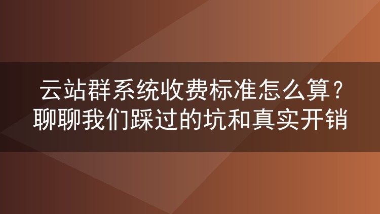 云站群系统到底怎么收费？我们花真金白银试出来的成本账