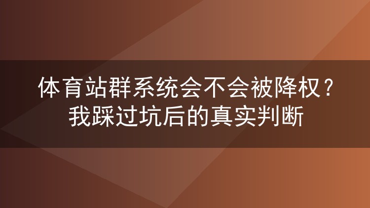 体育站群系统会不会被降权?我踩过坑后的真实判断