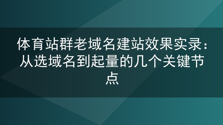 体育站群老域名建站效果实录：从选域名到起量的几个关键节点