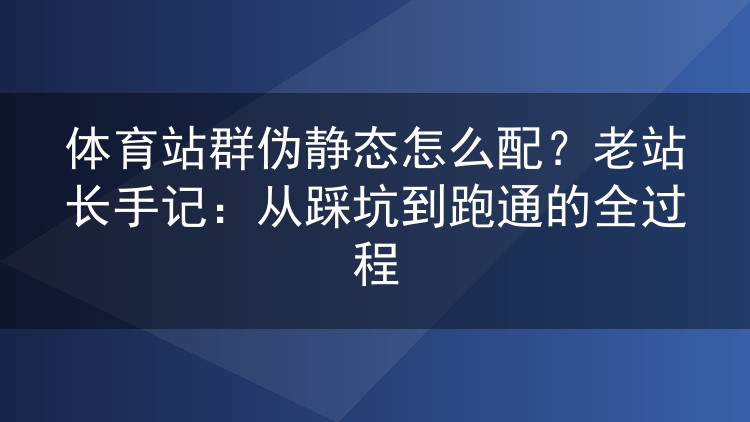 体育站群伪静态设置实战：避开这几点少走弯路