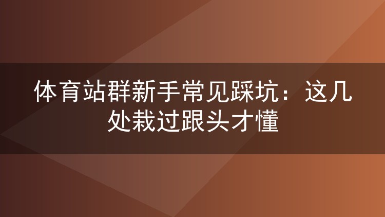 体育站群新手常见踩坑:这几处栽过跟头才懂