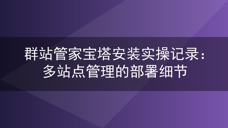 群站管家宝塔安装实操记录：多站点管理的部署细节