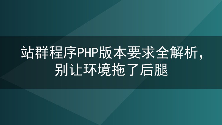 站群程序PHP版本要求全解析,别让环境拖了后腿