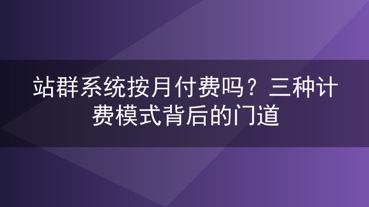 站群系统按月付费吗?三种计费模式背后的门道