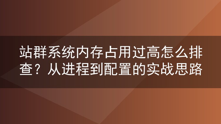 站群系统内存占用过高怎么排查?从进程到配置的实战思路