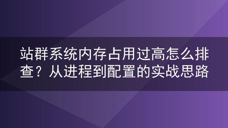 站群系统内存占用过高怎么排查？从进程到配置的实战思路