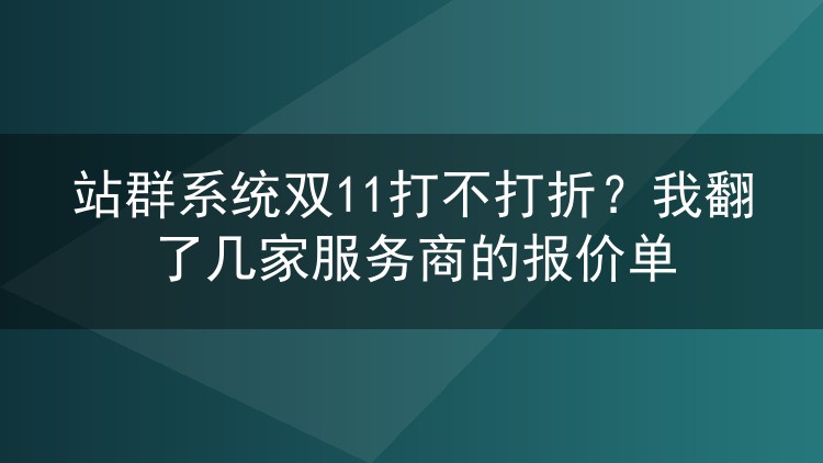 站群系统双11打不打折?我翻了几家服务商的报价单