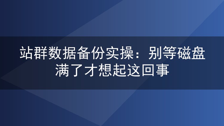 站群数据备份实操：别等磁盘满了才想起这回事