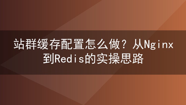 站群缓存配置怎么做?从Nginx到Redis的实操思路