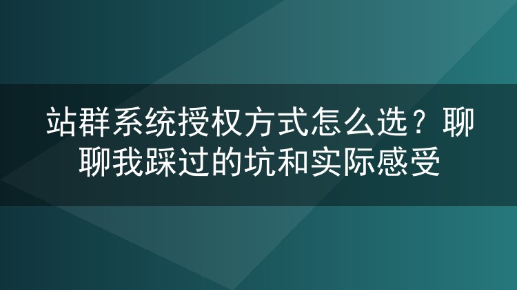 站群系统授权方式怎么选？聊聊我踩过的坑和实际感受