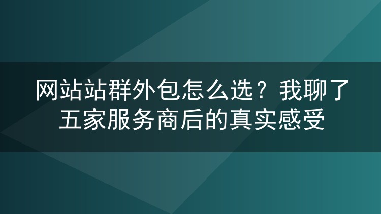 网站站群外包怎么选？我聊了五家服务商后的真实感受