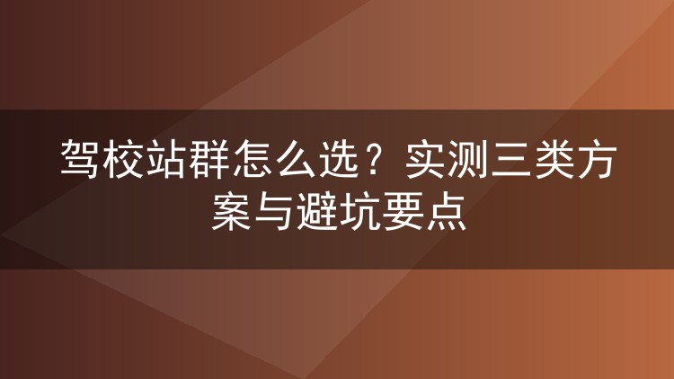驾校站群怎么选？实测三类方案与避坑要点