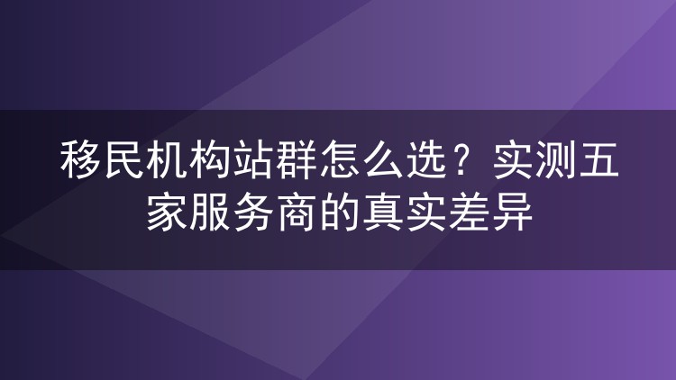移民机构站群怎么选？实测五家服务商的真实差异