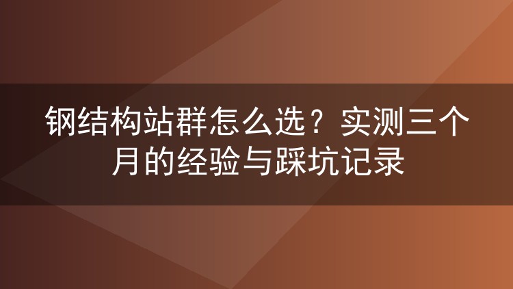 钢结构站群怎么选?实测三个月的经验与踩坑记录